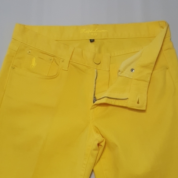 Ralph Lauren G25 Canary Yellow Straight Leg Jeans - Picture 6 of 10